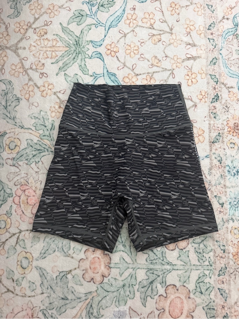 Aerie Offline: Black & Gray Geometric Athletic Bike Shorts